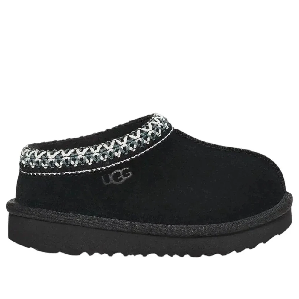 UGG Tasman II 1019066T-BLK Slippers Toddlers 5 Black Suede Slip-On Shoes RHS7960